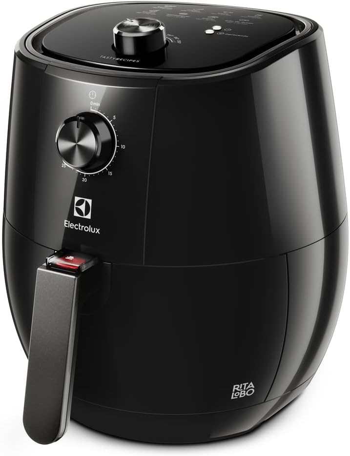 Fritadeira Elétrica sem oleo Electrolux Airfryer 3,2L 8 receitas pré-sugeridas desligamento automático time sonoro 1400W EAF10 preta 127v por Rita Lobo